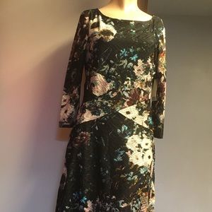 Beige by ECI Midi Floral Dress NWT sz S